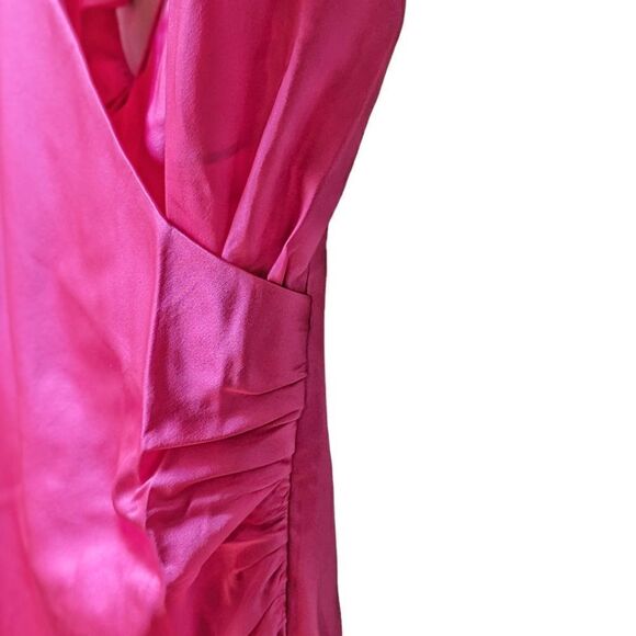 SER.O.YA Emma Silk Dress XL NWT Fuchsia Slit – Hyper Feminine Vintage Glam - Picture 5 of 12